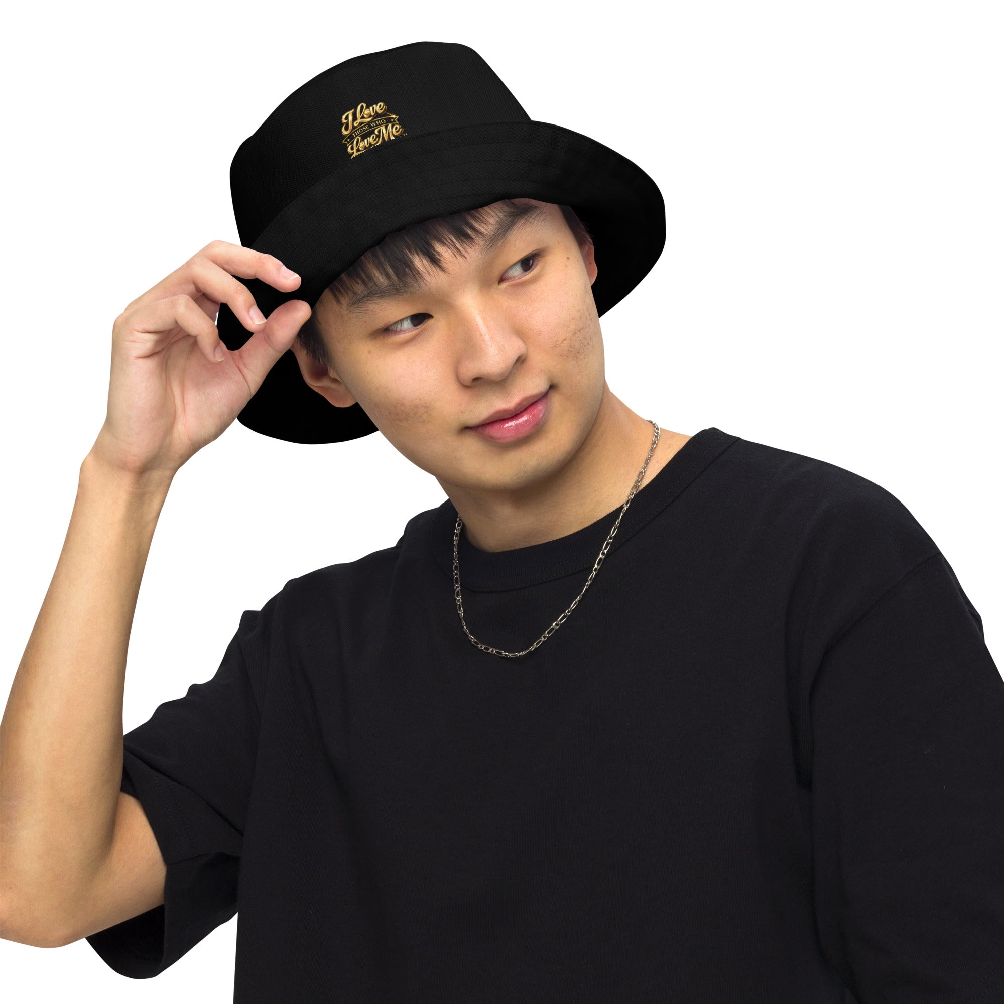 “I Love Those Who Love Me” Dual-Tone Loyalty Reversible bucket hat